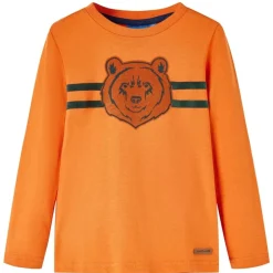 Vêtements & Accessoires-vidaXL T-shirt enfants manches longues foncé 92 Orange