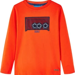 vidaXL T-shirt enfants manches longues orange vif 104