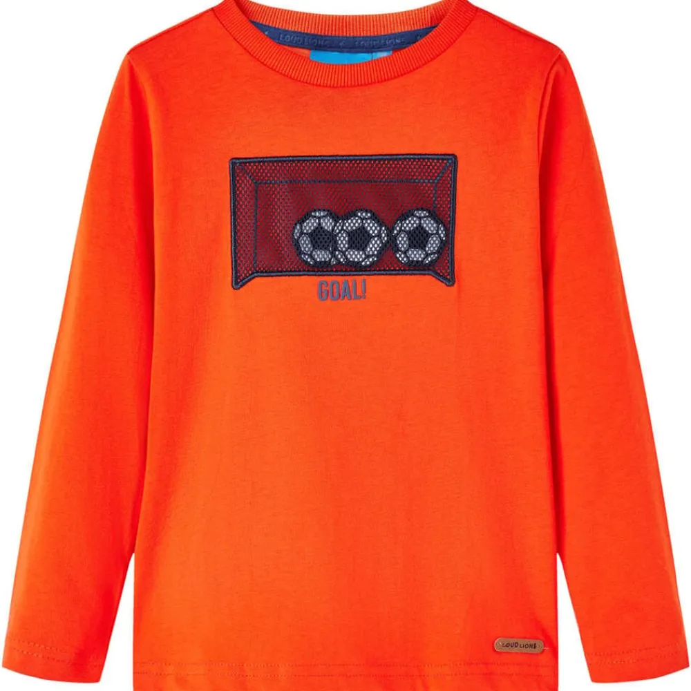 vidaXL T-shirt enfants manches longues orange vif 104