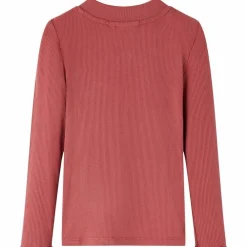 Vêtements & Accessoires-vidaXL T-shirt enfants manches longues faux col roulé brûlé 104 Rouge