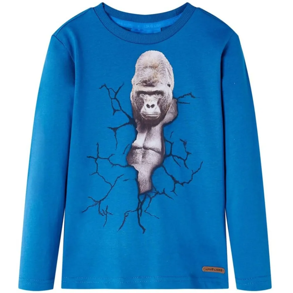 vidaXL T-shirt pour enfant à manches longues bleu 104