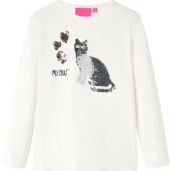 vidaXL T-shirt pour enfants à manches longues écru 104