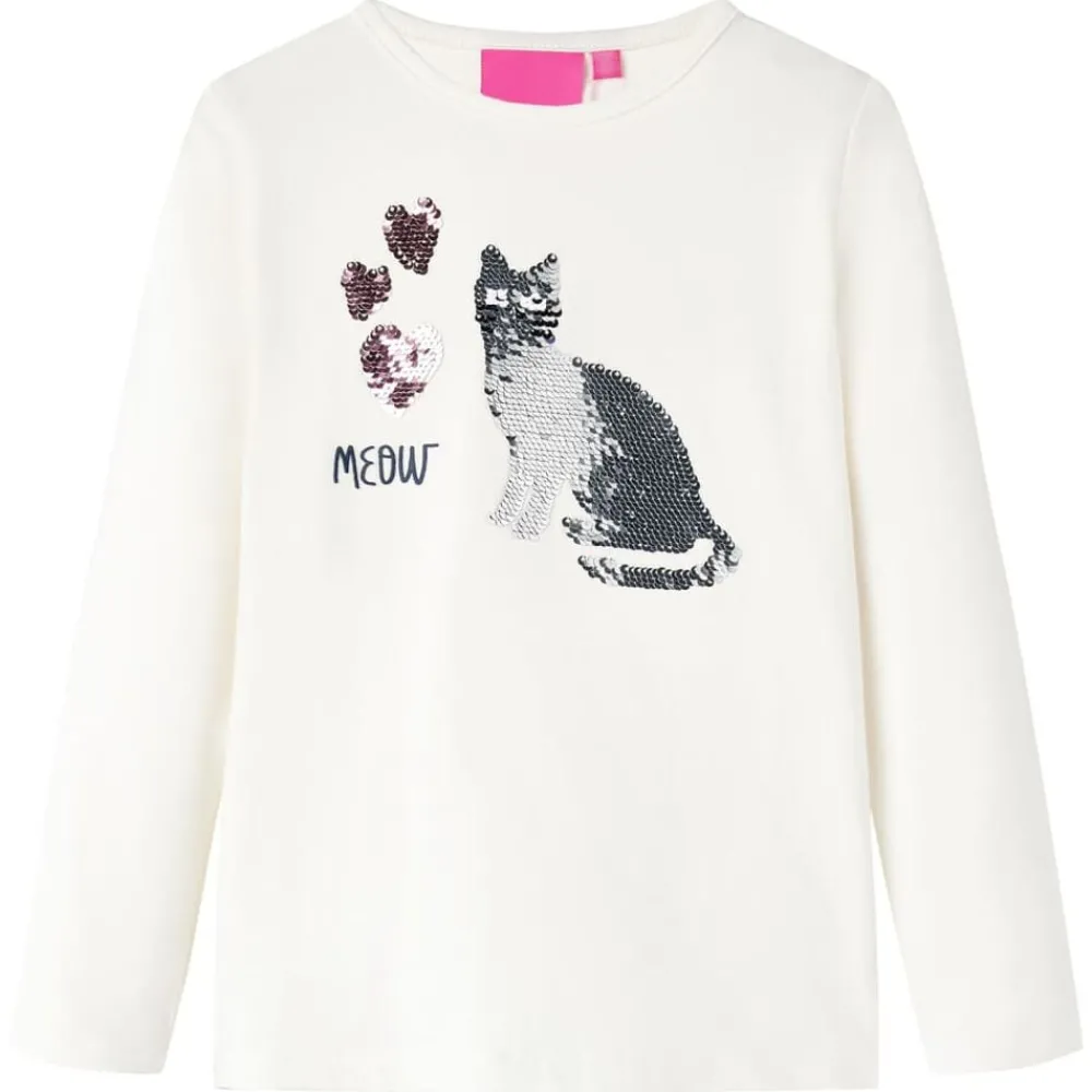 vidaXL T-shirt pour enfants à manches longues écru 104