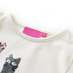 vidaXL T-shirt pour enfants à manches longues écru 104