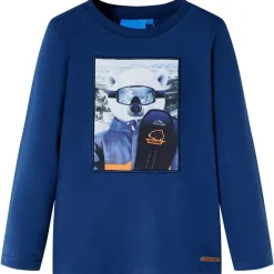Vêtements & Accessoires-vidaXL T-shirt pour enfants à manches longues jean 92 Bleu