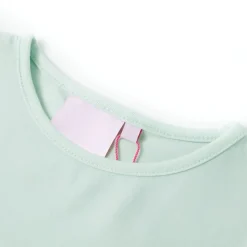 Vêtements & Accessoires-vidaXL T-shirt pour enfants à mancherons clair 128 Menthe