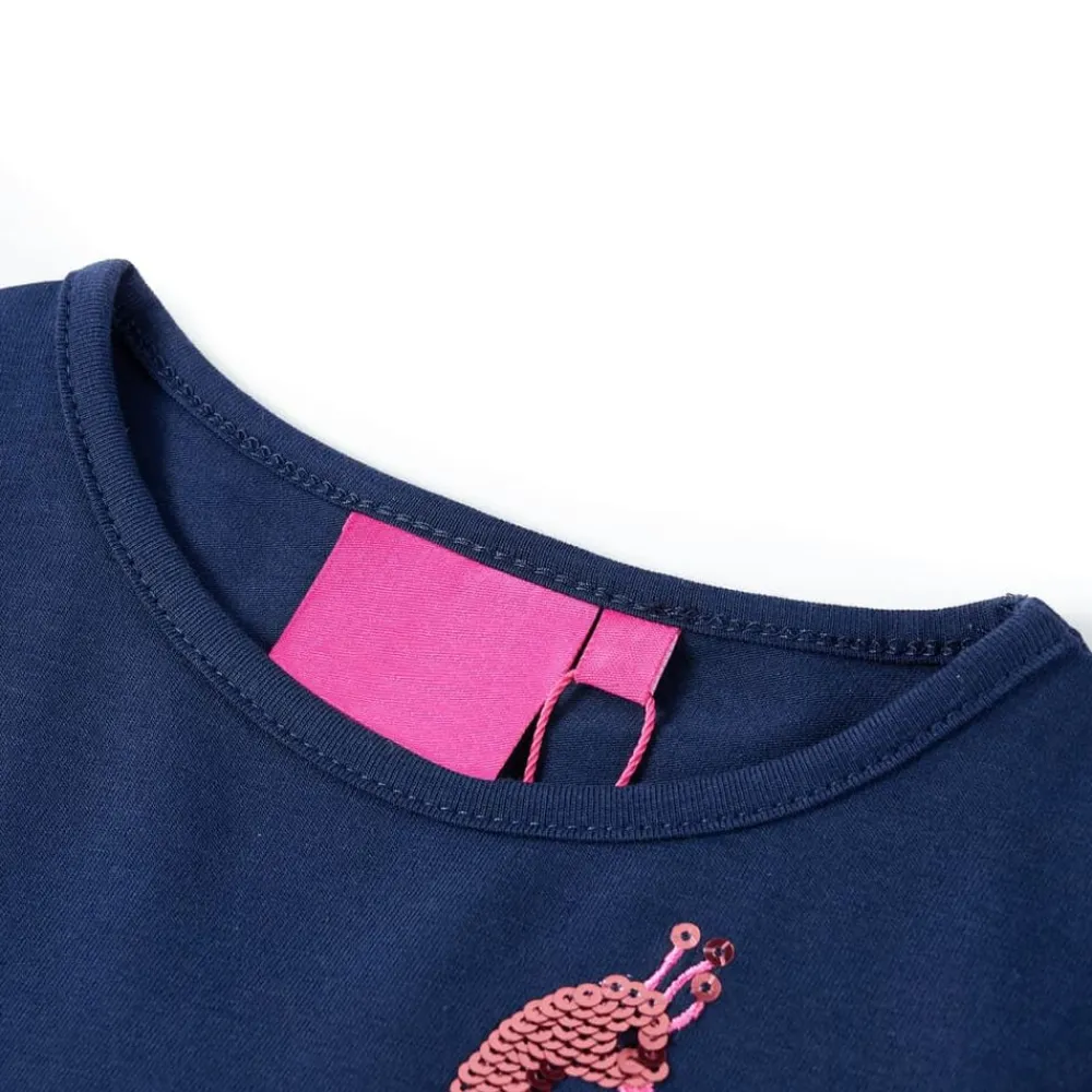 Vêtements & Accessoires-vidaXL T-shirt pour enfants à manches longues marine 104 Bleu
