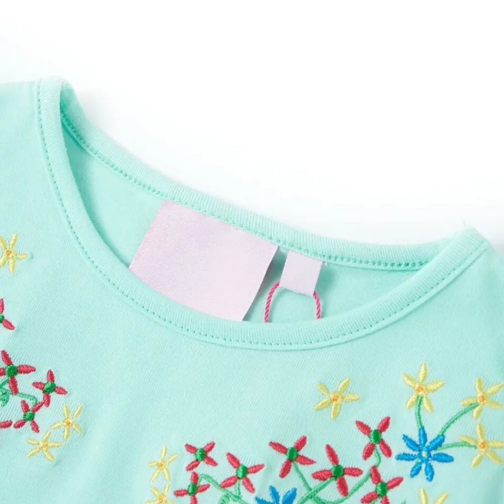 Vêtements & Accessoires-vidaXL T-shirt pour enfants clair 128 Aqua