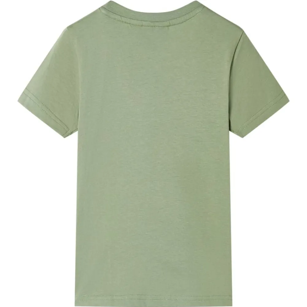Vêtements & Accessoires-vidaXL T-shirt pour enfants avec manches courtes clair 116 Kaki
