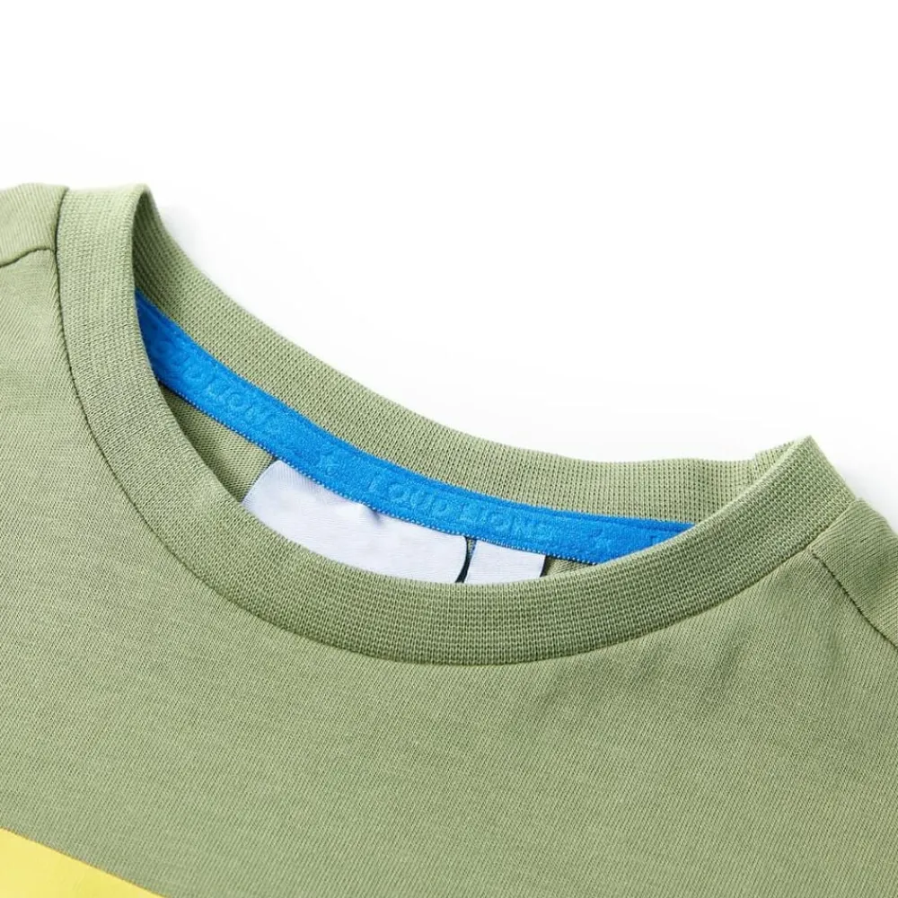Vêtements & Accessoires-vidaXL T-shirt pour enfants avec manches courtes clair 116 Kaki