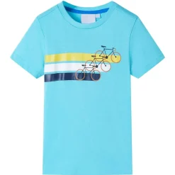 Vêtements & Accessoires-vidaXL T-shirt pour enfants avec manches courtes 116 Aqua