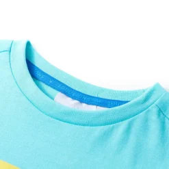 Vêtements & Accessoires-vidaXL T-shirt pour enfants avec manches courtes 116 Aqua