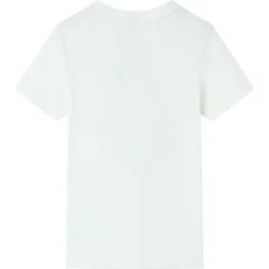 Vêtements & Accessoires-vidaXL T-shirt pour enfants avec manches courtes écru 140 &Eacute;cru