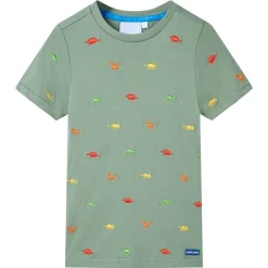 vidaXL T-shirt pour enfants avec manches courtes kaki 104