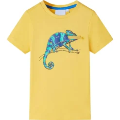 Vêtements & Accessoires-vidaXL T-shirt pour enfants avec manches courtes clair 104 Ocre