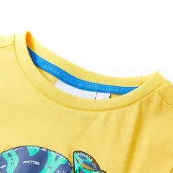 Vêtements & Accessoires-vidaXL T-shirt pour enfants avec manches courtes clair 104 Ocre