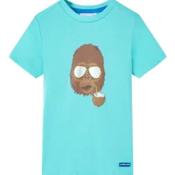 Vêtements & Accessoires-vidaXL T-shirt pour enfants avec manches courtes 140 Aqua