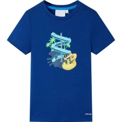 Vêtements & Accessoires-vidaXL T-shirt pour enfants foncé 128 Bleu