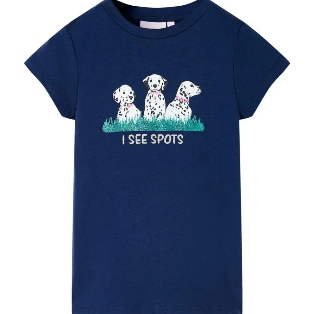 vidaXL T-shirt pour enfants marine 116