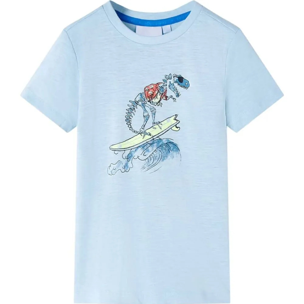 Vêtements & Accessoires-vidaXL T-shirt pour enfants bleu clair 128