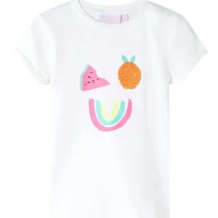 vidaXL T-shirt pour enfants écru 116