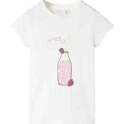 Vêtements & Accessoires-vidaXL T-shirt pour enfants écru 140 &Eacute;cru