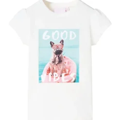 vidaXL T-shirt pour enfants écru 140