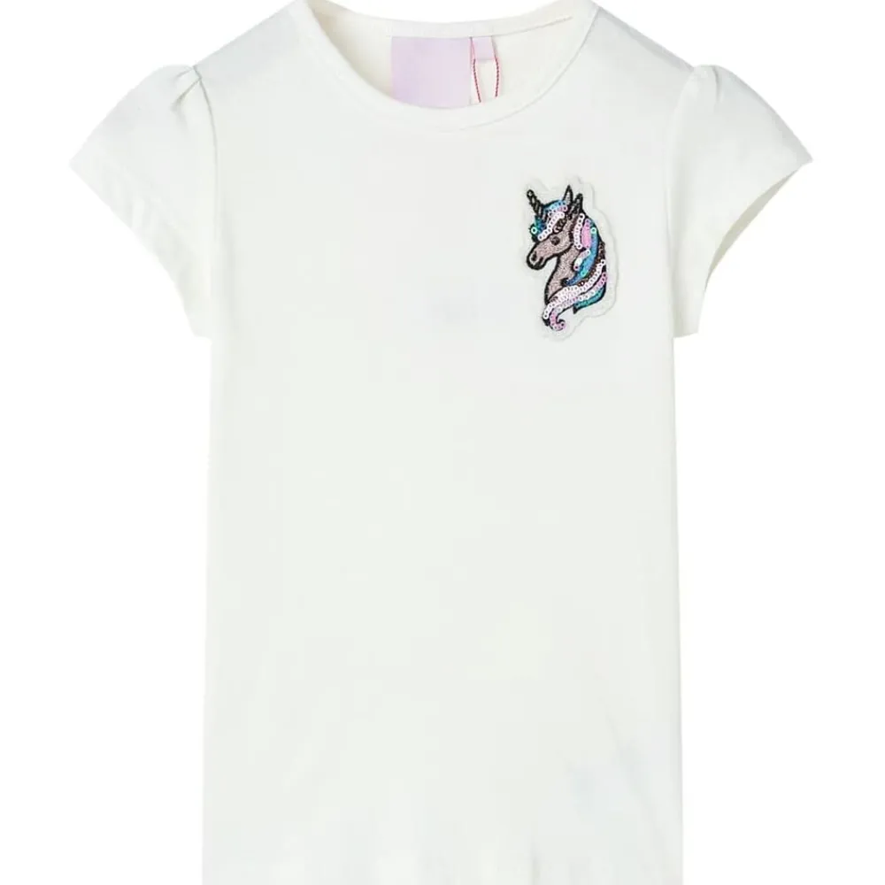 vidaXL T-shirt pour enfants écru 140