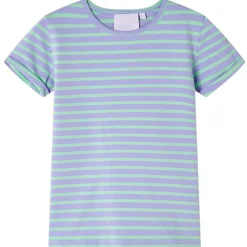 Vêtements & Accessoires-vidaXL T-shirt pour enfants design à rayures vif 116 Menthe