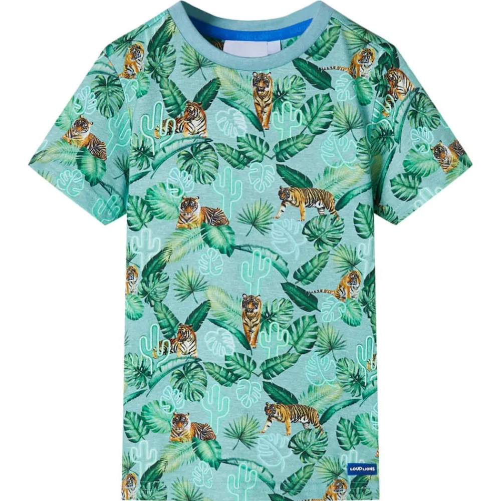 vidaXL T-shirt pour enfants mélange vert clair 128