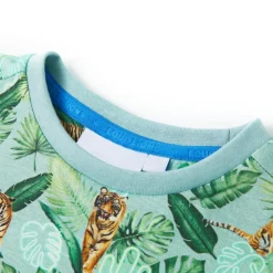 vidaXL T-shirt pour enfants mélange vert clair 128