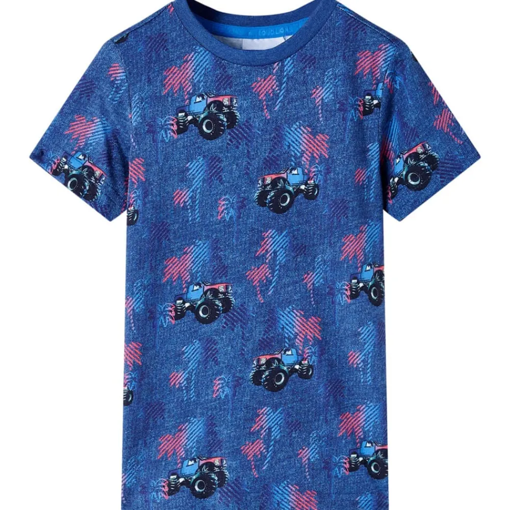 Vêtements & Accessoires-vidaXL T-shirt pour enfants mélange foncé 104 Bleu
