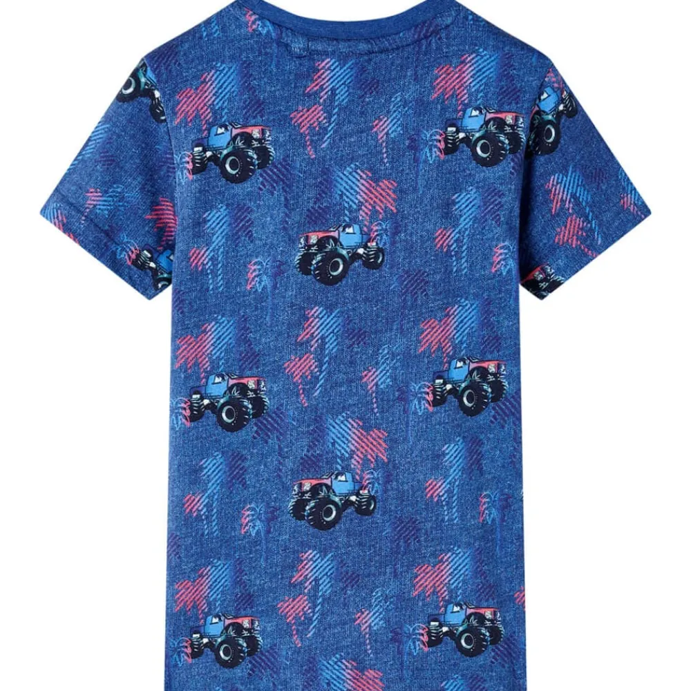 Vêtements & Accessoires-vidaXL T-shirt pour enfants mélange foncé 104 Bleu