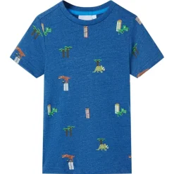 Vêtements & Accessoires-vidaXL T-shirt pour enfants mélange de 104 Bleu foncé