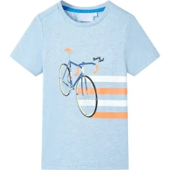 Vêtements & Accessoires-vidaXL T-shirt pour enfants mélange bleu pâle 104