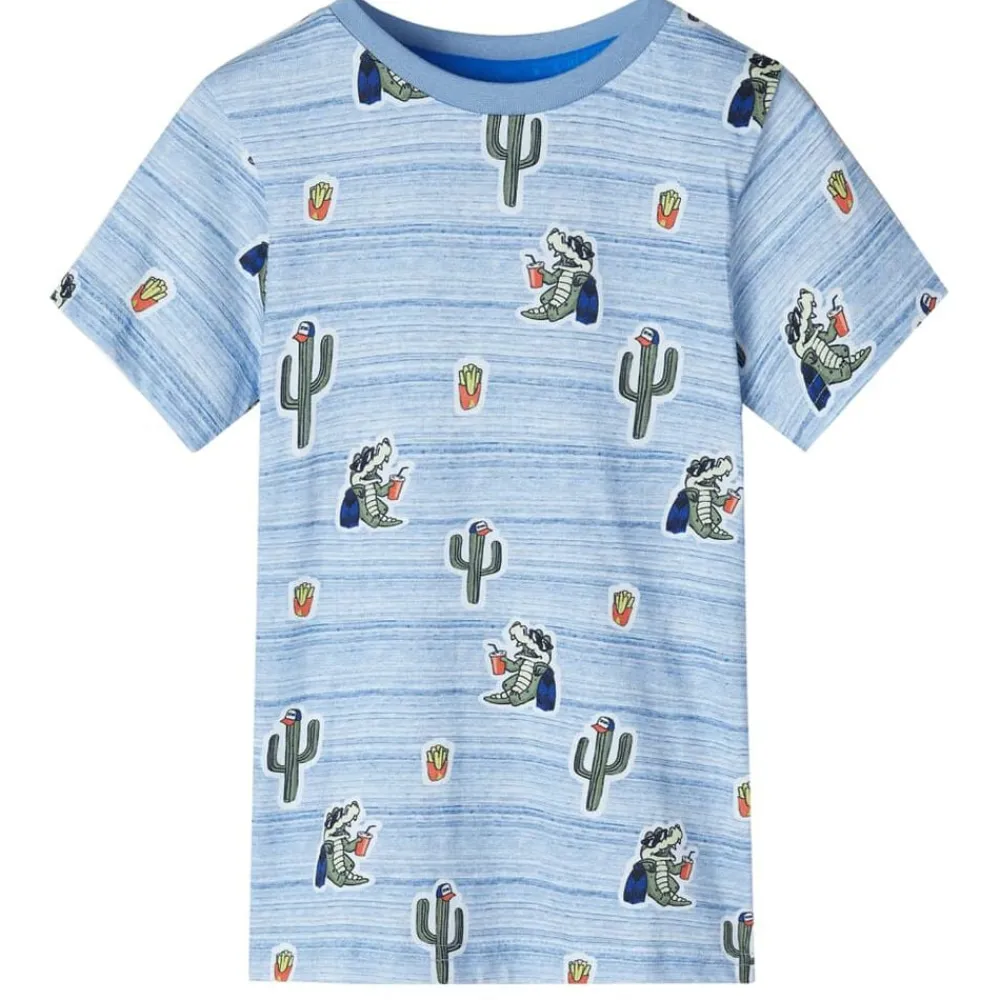 Vêtements & Accessoires-vidaXL T-shirt pour enfants mélange de 128 Bleu