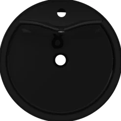 vidaXL Vasque rond à trou robinet/trop-plein céramique pour salle de bain