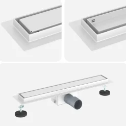 vidaXL 2 en 1 Drain de Douche 50 cm Acier Inox 304