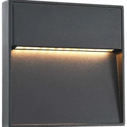 Luminaires-vidaXL 2 pcs Appliques murales LED d'extérieur 3 W Noir Carré
