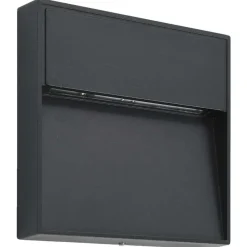 Luminaires-vidaXL 2 pcs Appliques murales LED d'extérieur 3 W Noir Carré