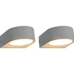 Luminaires-vidaXL 2 pcs Appliques murales d'extérieur 1 W Blanc Rond