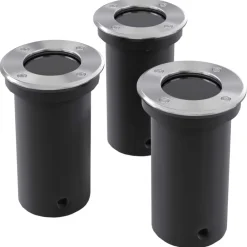 Luminaires-vidaXL 3 pcs Lampes encastrables au sol d'extérieur Rond