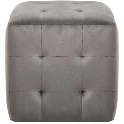 Poufs-vidaXL 2 pcs Poufs 30 x 30 x 30 cm Tissu velours Gris