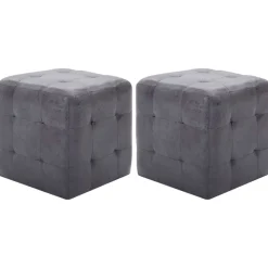 vidaXL 2 pcs Poufs 30 x 30 x 30 cm Similicuir daim