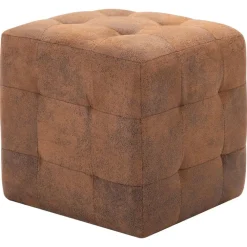 vidaXL 2 pcs Poufs 30 x 30 x 30 cm Similicuir daim