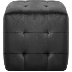 Poufs-vidaXL 2 pcs Poufs 30 x 30 x 30 cm Tissu velours Noir