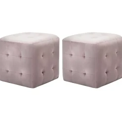 vidaXL 2 pcs Poufs 30 x 30 x 30 cm Tissu velours