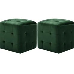 vidaXL 2 pcs Poufs 30 x 30 x 30 cm Tissu velours