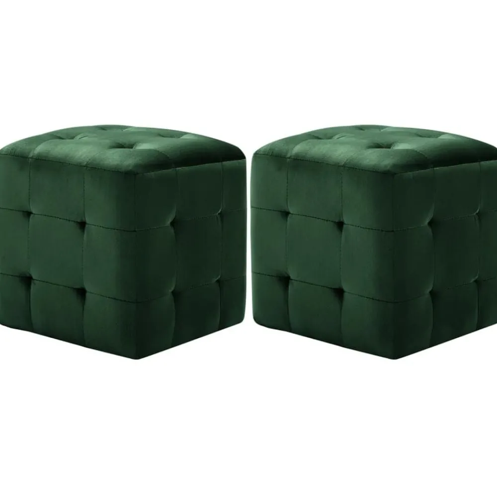 vidaXL 2 pcs Poufs 30 x 30 x 30 cm Tissu velours