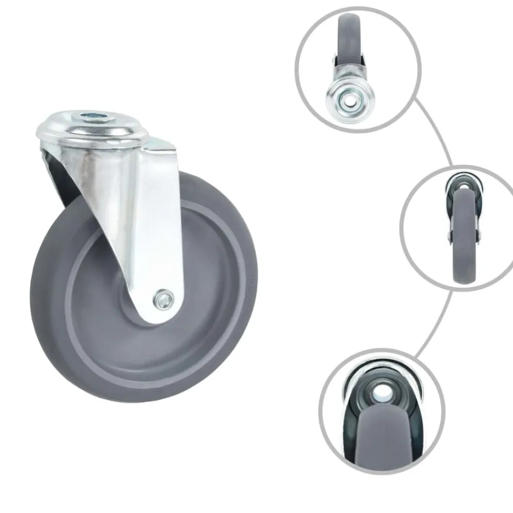 vidaXL 4 pcs Roulettes pivotantes à trou de boulon 125 mm